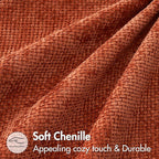 MIULEE Pack of 2 Burnt Orange Decorative Pillow Covers 18x18 Inch Soft Chenille - Image 3