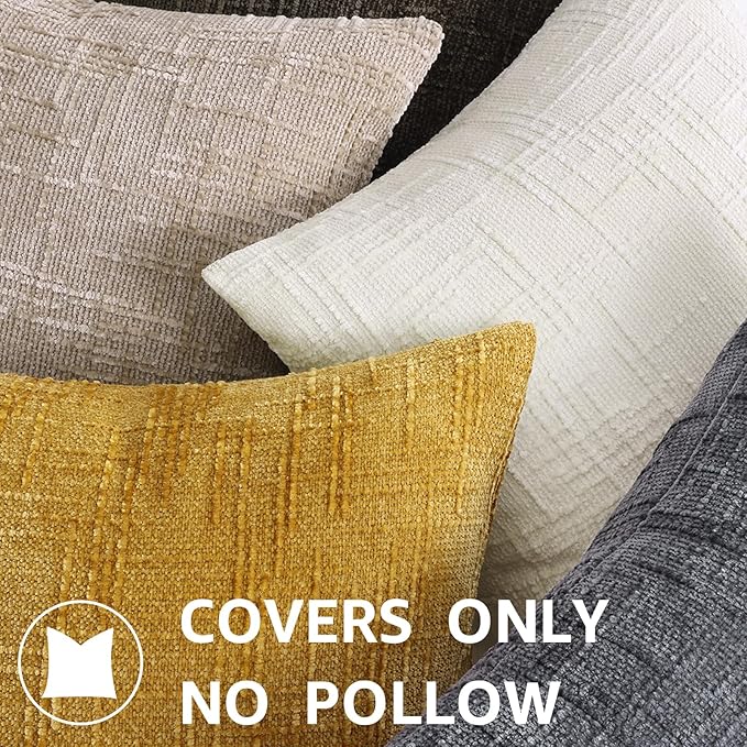 decorUhome Dark Brown Chenille Euro Sham Throw Pillow Covers 26x26 Set of 2 - Image 8