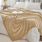 BEDELITE Fleece Blankets Queen Size Light Camel Throw Blankets - Image 5