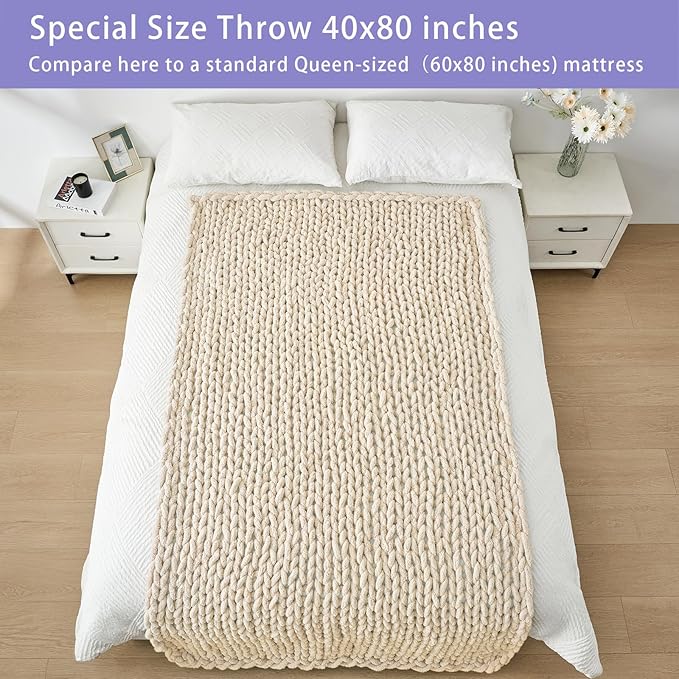 Bigacogo Chunky Knit Throw Blanket - Image 6