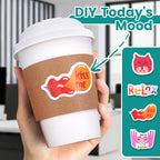 12OZ Disposable Coffee Cups with Lids and Sleeves, 50 Pack Heat Resistant and Leak-Proof To Go Cups for Party Supplies, Office, Cafe