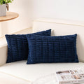 Pack of 2 Corduroy Decorative Throw Pillow Covers 12x20 InchSoft Boho Striped by Unknown