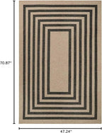Lahome Enfys Modern Geometric Easy Jute Entryway Rug, 4x6 Black Washable Carpet - Image 2