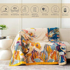 MSGKV Boho Throw Blanket Queen Size 90"x90" Cotton Blanket - Image 3