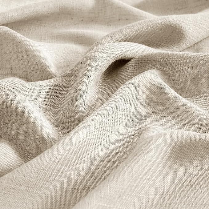 MIULEE Beige Linen Curtains 72 Inch Length 2 Panels - Image 4