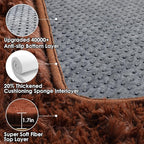ONASAR Brown Rugs for Living Room Bedroom, 5x8 Fluffy Bedside Area Rug - Image 3