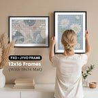 2 Pcs 12 x 16 Frame Black Display Diamond Art Painting 30x40cm, 10x14 Mat