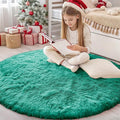 OLANLY Teal Green Round Rugs for Bedroom by OLANLY
