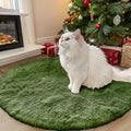 OLANLY Green Round Rugs for Bedroom by OLANLY