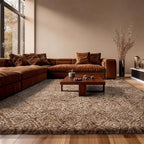 Ophanie Brown and White Diamond Striped Rugs - Image 5