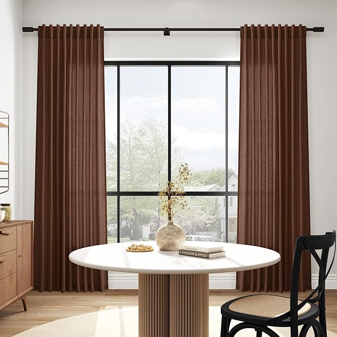 Nanspring Mocha Brown Curtains 84 Inches Long - Image 6