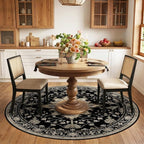 RELEANY Area Rugs 6ft Washable Non-Slip, Floral Vintage Distress Print Pattern - Image 2