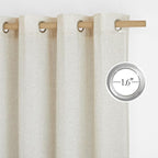 NICETOWN Flax Natural Linen 78 inch Curtains - Image 3
