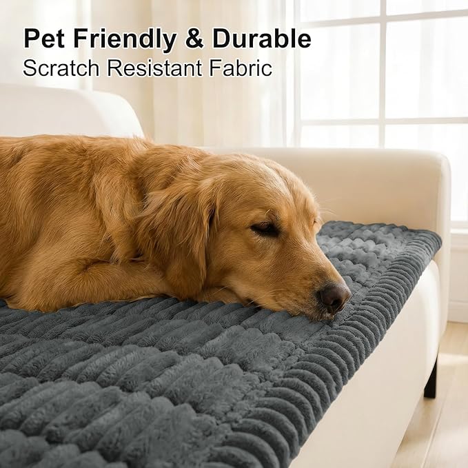 Smiry Couch Cover for Dogs Washable, Non Slip Fuzzy Pet Couch Covers for 3 - Image 3