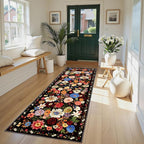 Black/Brown Rug for Hallways Kitchen Rug 2x8, Non Slip Washable Rugs - Image 2