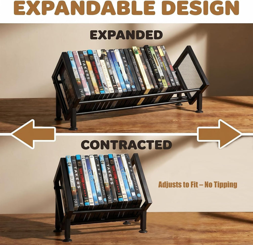 PUTNATRURE DVD Storage Rack, Expandable Game & Blu ray Case Display, 2 Pack
