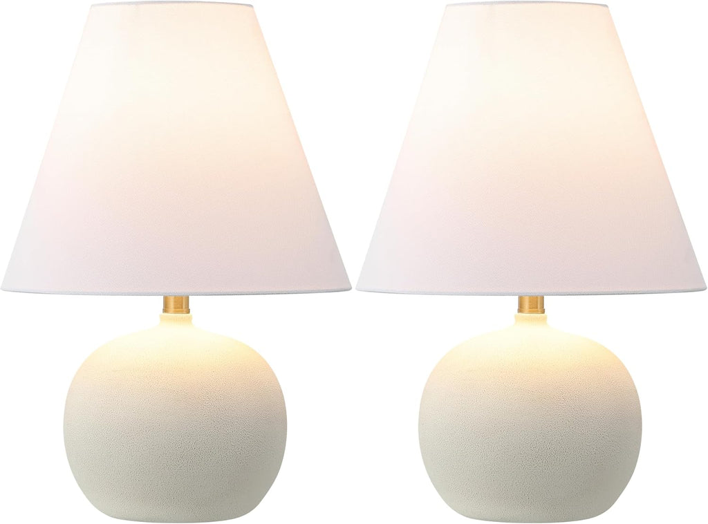 JONATHAN Y Asher 18.25" Gourd LED Table Lamp, Matte Cream, Set of 2