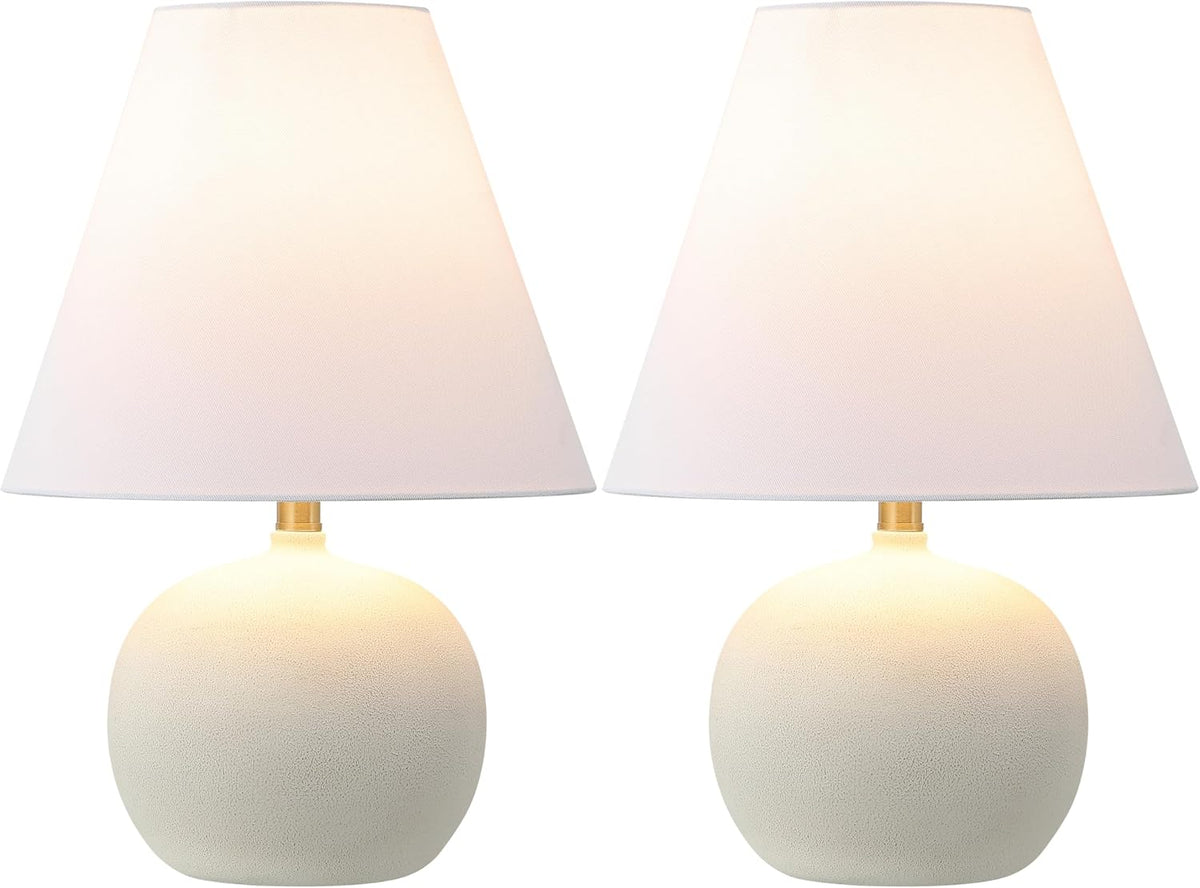 JONATHAN Y Asher 18.25" Gourd LED Table Lamp, Matte Cream, Set of 2