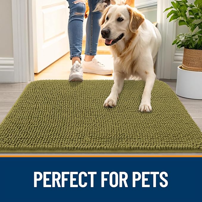 OLANLY Dog Door Mat for Muddy Paws 54x32, Absorbs Moisture and Dirt, Absorbent - Image 6