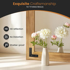 Wood Framed Bathroom Vanity Mirror for Wall, 24"x36" Farmhouse Mirror