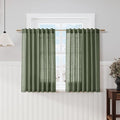 Olive Green Kitchen Cafe Curtains 45 Inch Length 2 Panel Set Back Tab Rod by Nanspring