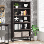 Tribesigns Tall Bookcase and Bookshelf, 70.8” Large Bookcases Organizer with 5-Tier Storage Shelves, Heavy Duty Free-Standing Library Bookshelf Shelving Unit for Living Room, Bedroom (Dark Walnut)