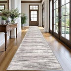 KOZYFLY Modern Abstract Washable Long Runner Rug 2.6x20 Hallway Rug Runner by KOZYFLY