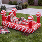 Chunful 1 Pcs 71x39 Christmas Movie Night Xmas Inflatable Red Air Bed