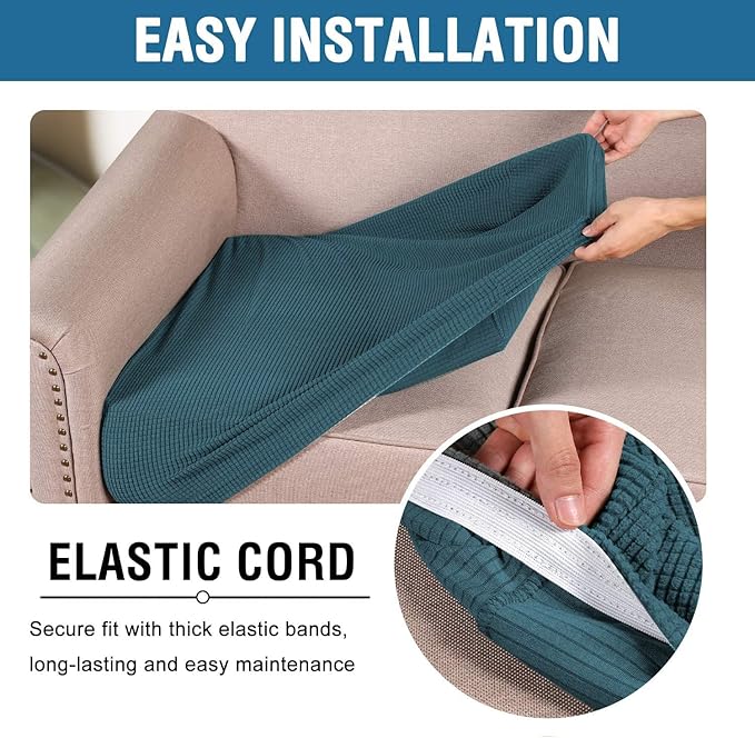 H.VERSAILTEX Super Stretch Individual Seat Cushion Covers Sofa Covers Couch - Image 5
