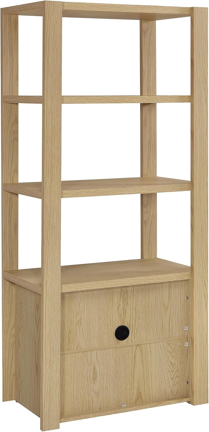 Coaster Laurelton Media Tower with Fixed Display Shelves Light Oak 708224