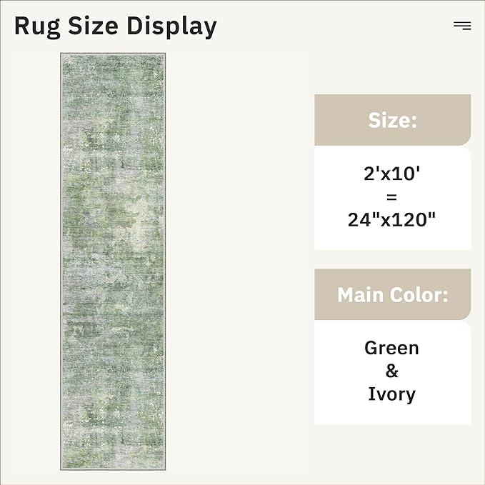 Runner Rug 2x10 Washable Non-Slip Hallway Runner Rugs - Image 5