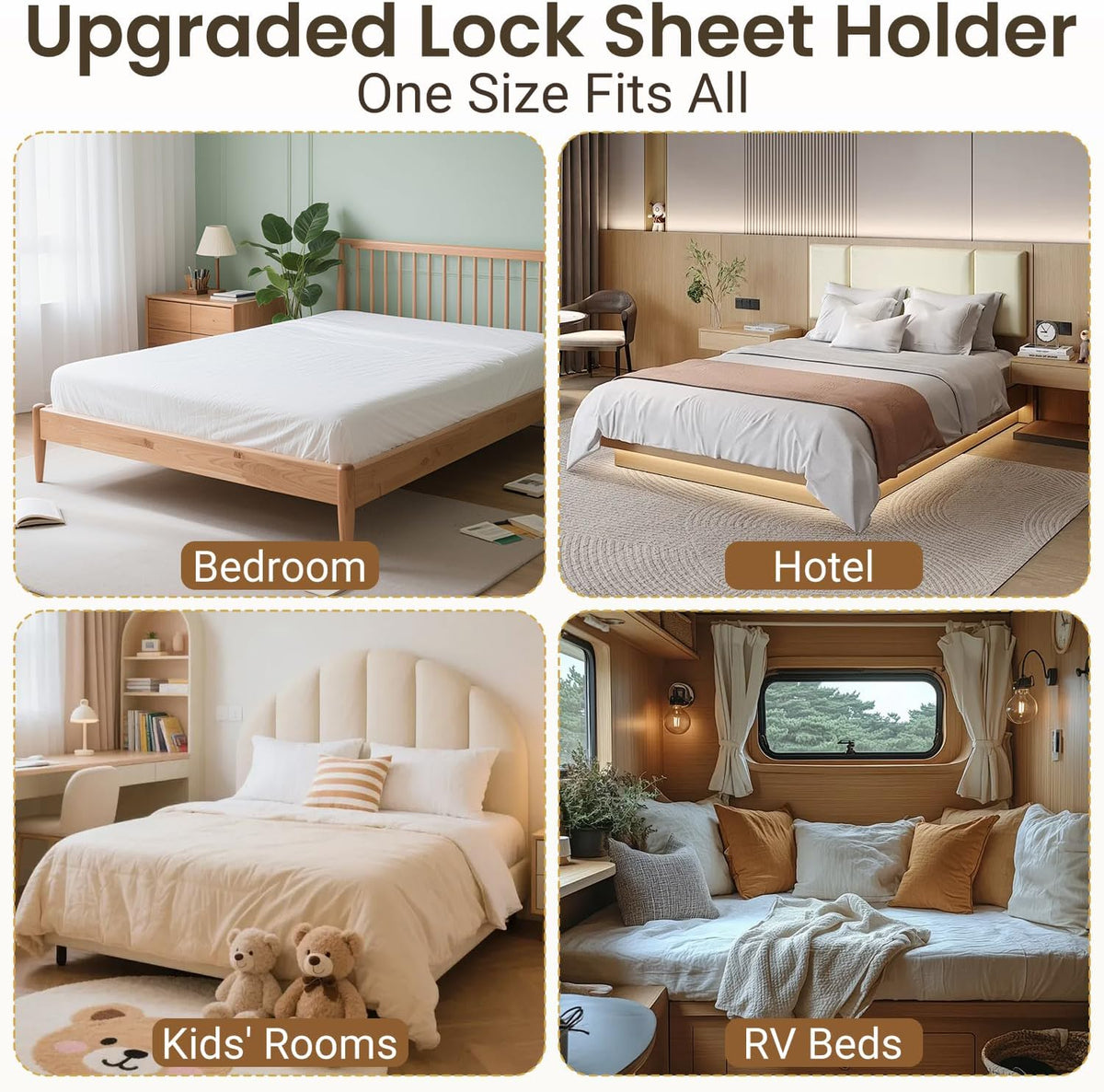 INSMART Sheet Holders-Bed Sheet Holder for Corners&Sides, 4 Pcs