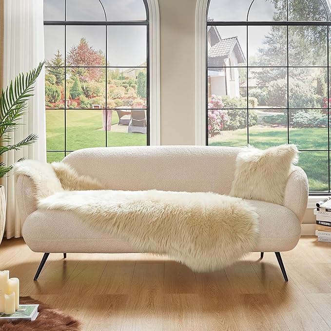 AMTOVO Faux Sheepskin Rug, 2 x 6 ft Faux Fur Rug - Image 3