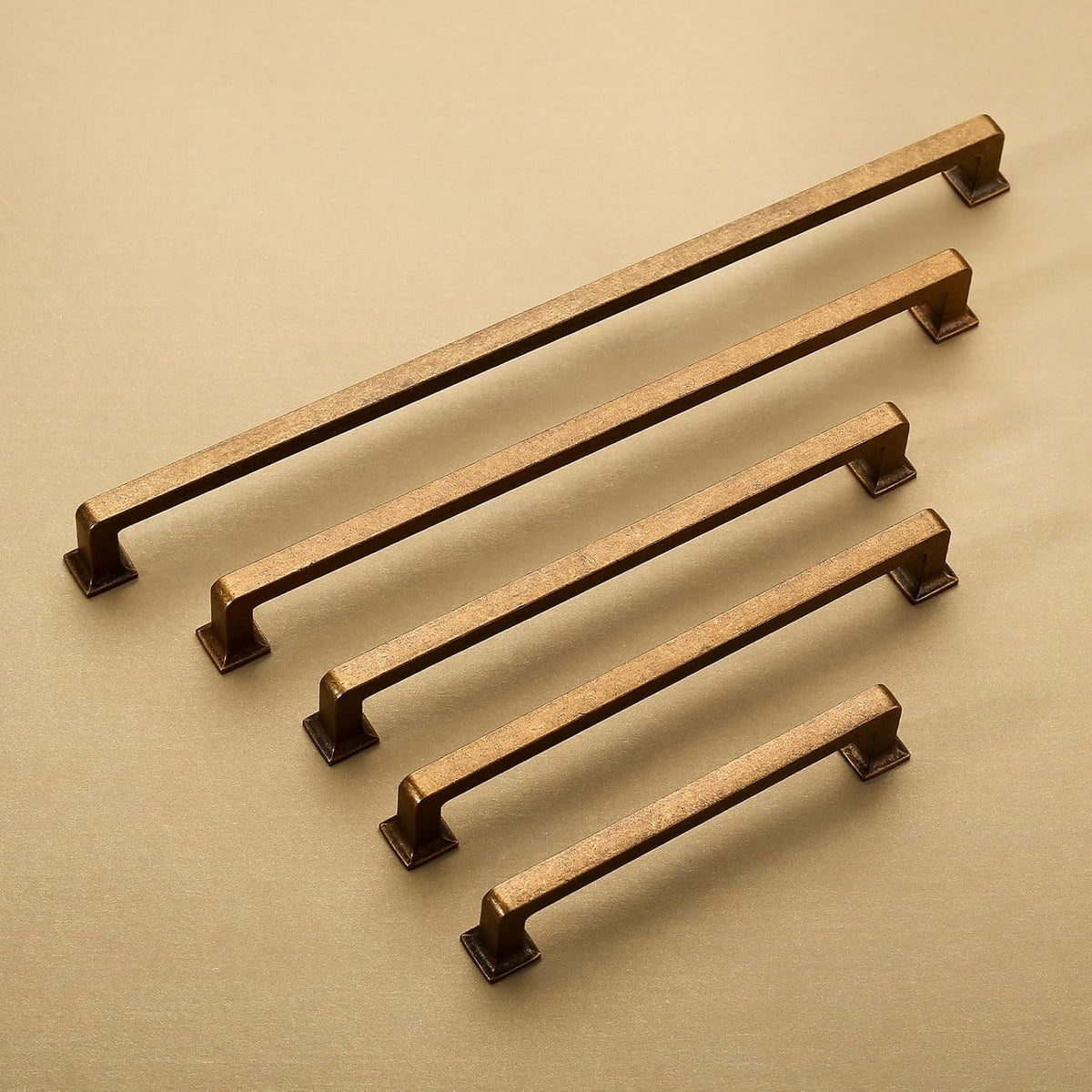 9BUILD 6 Pack 5 Inch Antique Brass Cabinet Handles,Kitchen Hardware