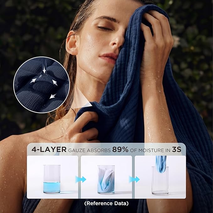 Bedsure 100% Cotton Muslin Throw Blanket Twin XL - Image 3