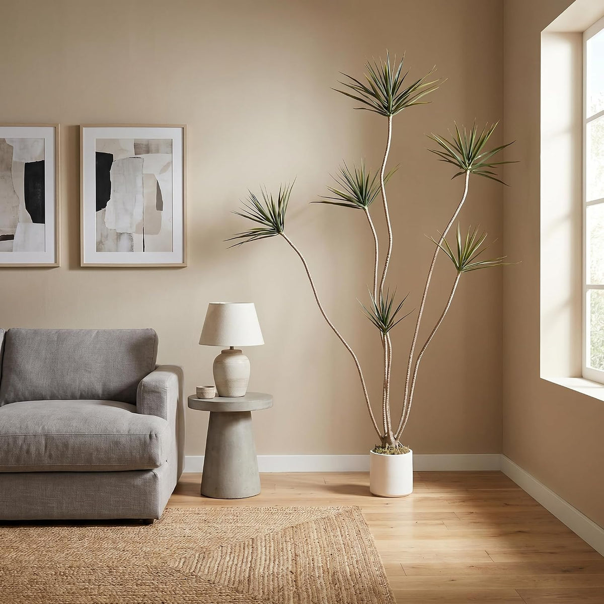 Artificial Dracaena Marginata Tree 7FT Faux Dragon Plant with Roots 84inch
