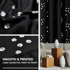 Deconovo Designer Series Silvery Cubic Printed Blackout Curtains - Image 5