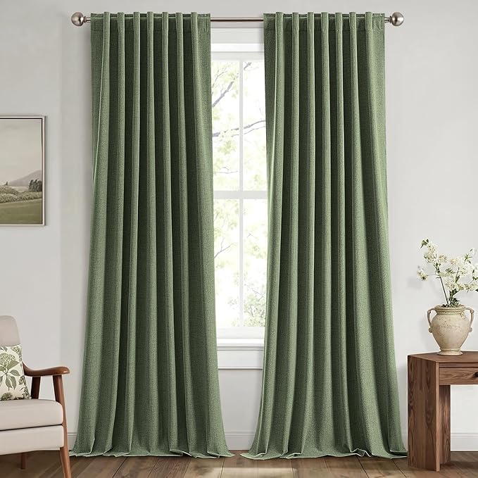 MIULEE 100% Blackout Linen Curtains by MIULEE