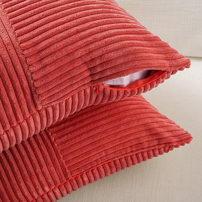 Fancy Homi 2 Packs Red Decorative Throw Pillow Covers 22x22 Inch - Image 4