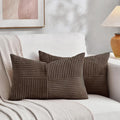 Fancy Homi 2 Packs Dark Brown Long Lumbar Decorative Throw Pillow Covers 16x24 by Fancy+Homi