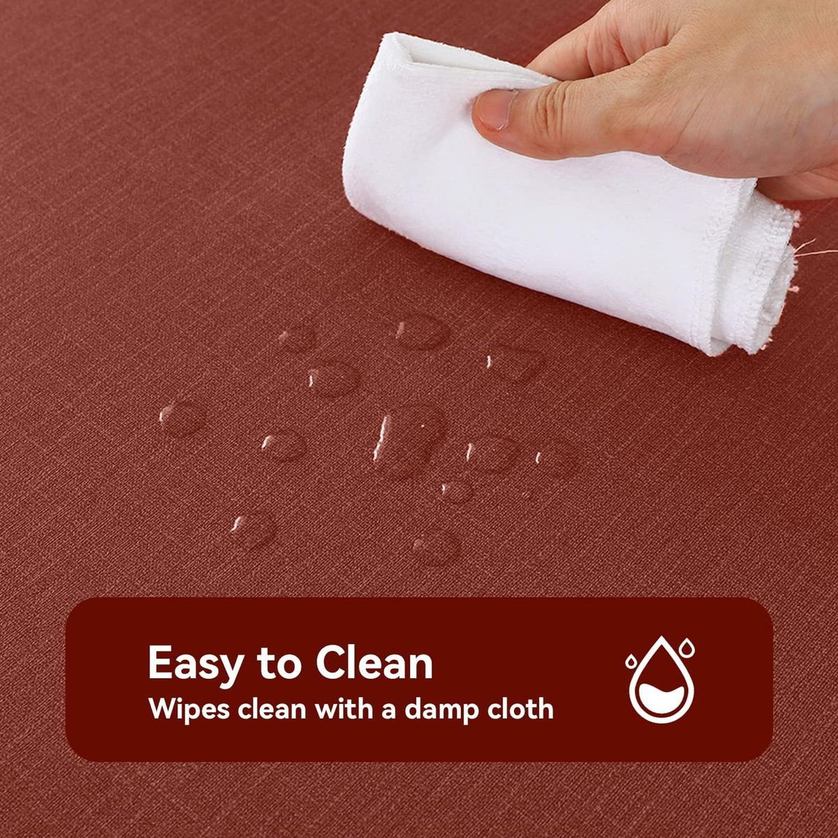 Romanstile Waterproof Vinyl Tablecloth Rectangle, 60 x 102 Inch, Burgundy