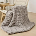 Bigacogo Chunky Knit Throw Blanket by Bigacogo