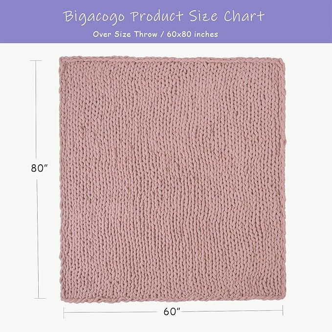 Bigacogo Chunky Knit Throw Blanket - Image 2