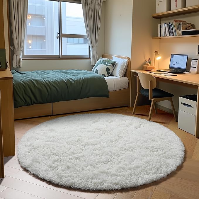 ONASAR Cream White Round Rugs 7ft - Image 9