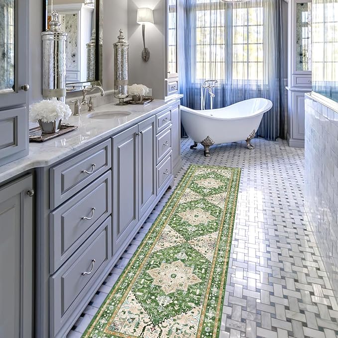 Yamaziot Washable Runner Rug, 2x8 Non-Slip Boho Vintage Hallway Rug Runner - Image 6