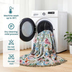 MSGKV Boho Throw Blanket 60"x80" Bed Floral 100% Cotton Blanket Spring - Image 7