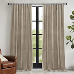 RYB HOME Camel Beige Velvet Curtains by RYBHOME