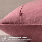 MIULEE Decorative Linen Euro Sham Pillow Covers 24x24 Cranberry Red ​Boho - Image 3