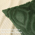 decorUhome Throw Pillow Covers 26x26 Inch Set of 2, Soft Plush Faux Wool Forest - Image 2