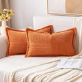 MIULEE Orange Decorative Lumbar Throw Pillow Covers by MIULEE